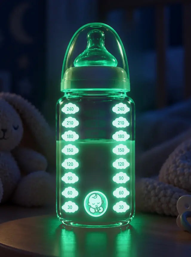 Biberon en verre photoluminescent NightGlow®